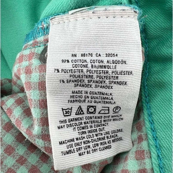 Pilcro And The Letterpress Green Straight Leg Ankle Jeans Size 32 Women's - Picture 6 of 7